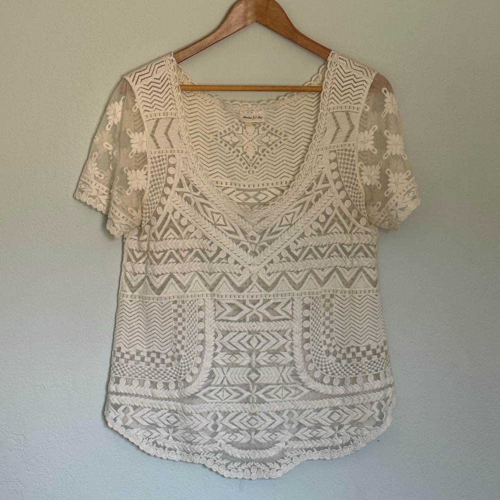 Anthropologie Meadow Rue Lace Top